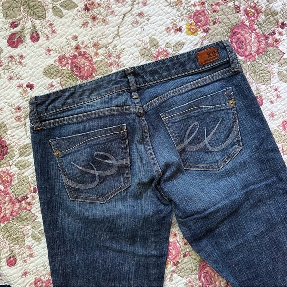 X2 Denim - X2 Ultra Low Rise Dark Wash Straight Jeans